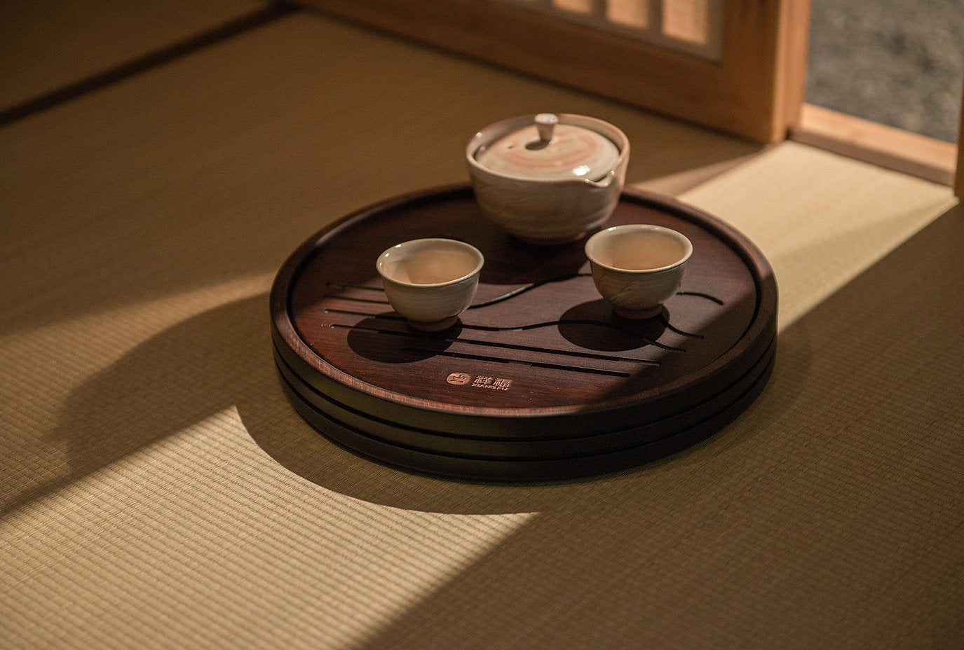 Small round tea tray